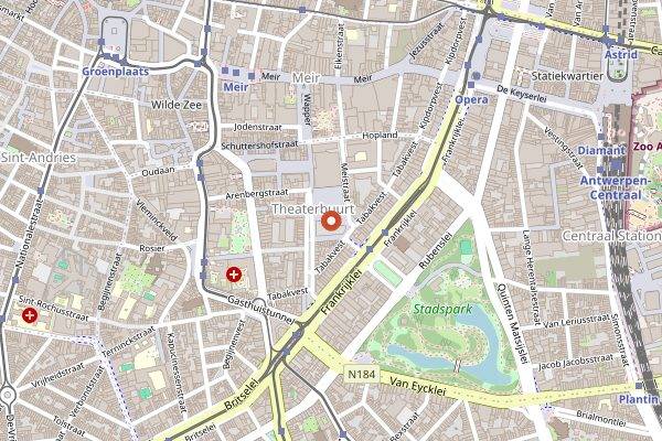 Map showing Exotische Markt in Antwerp