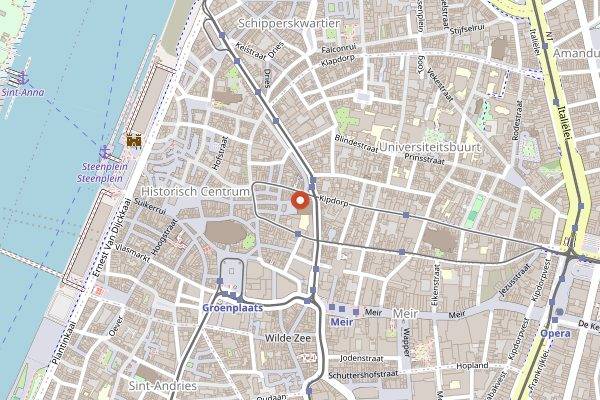 Map showing Marolus in Antwerp