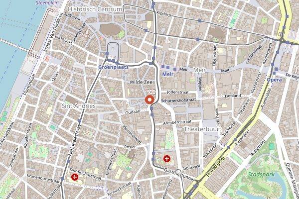 Map showing Philip's Biscuits in Antwerp