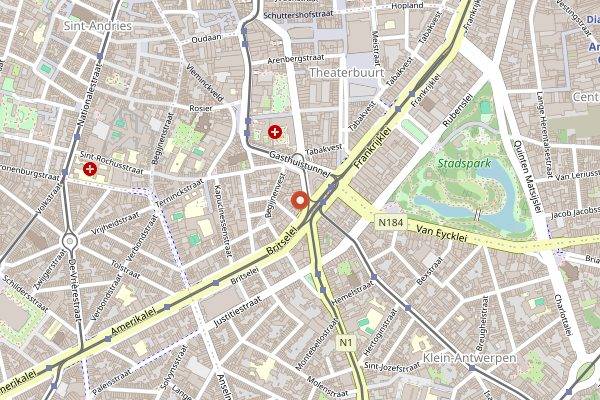 Map showing Caffènation in Antwerp