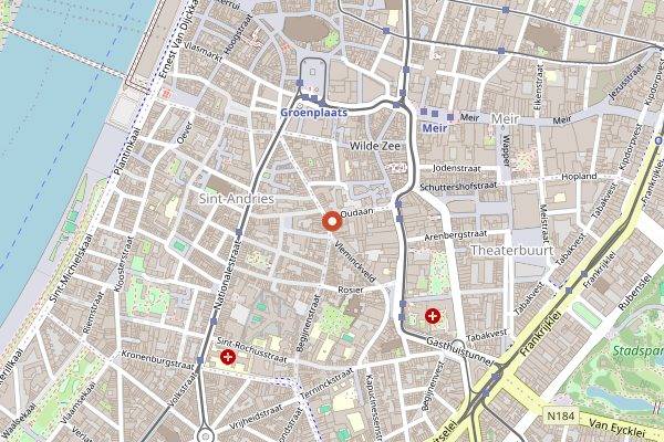 Map showing Berlin in Antwerp