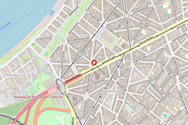 Map showing Butchers Coffee in Antwerp