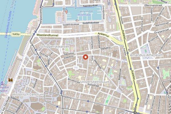 Map showing Cuperus Koffie in Antwerp