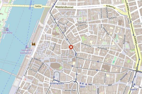 Map showing Normo in Antwerp