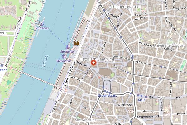 Map showing XperienceBelgium Belgian Cooking Class in Antwerp