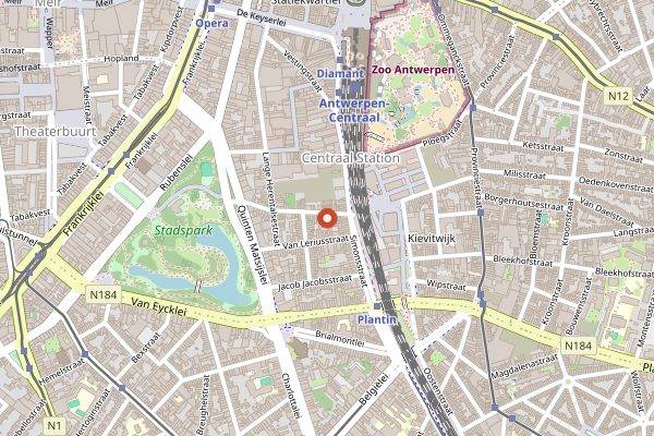 Map showing Hoffy's in Antwerp