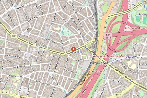 Map showing Seventeen Steakhouse in Antwerp