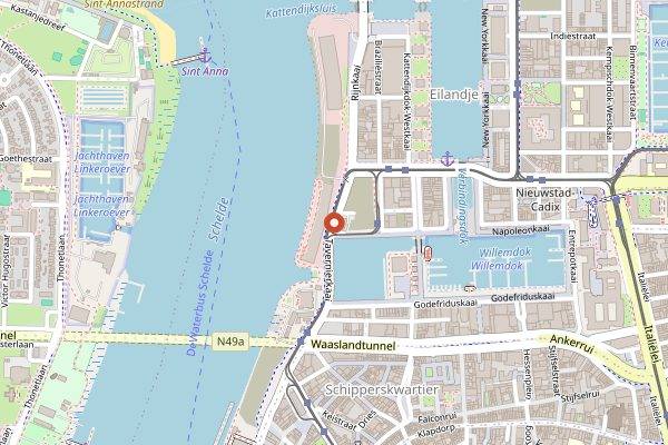Map showing Antwerpen Proeft in Antwerp