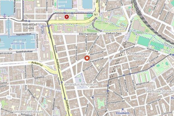Map showing Bistrot du Nord in Antwerp