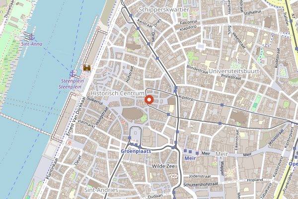 Map showing Frituur 't Stad in Antwerp