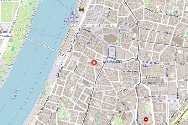 Map showing Vrijdagmarkt in Antwerp
