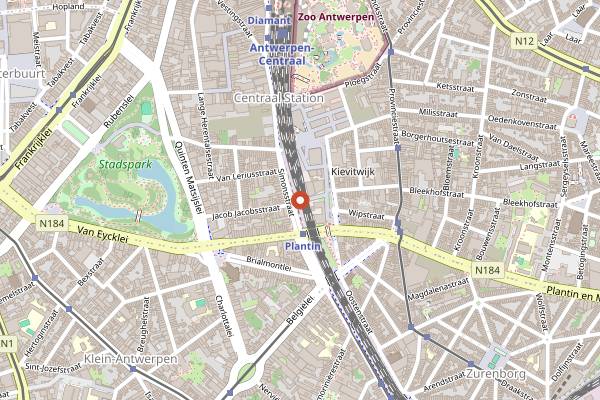 Map showing Ampere in Antwerp