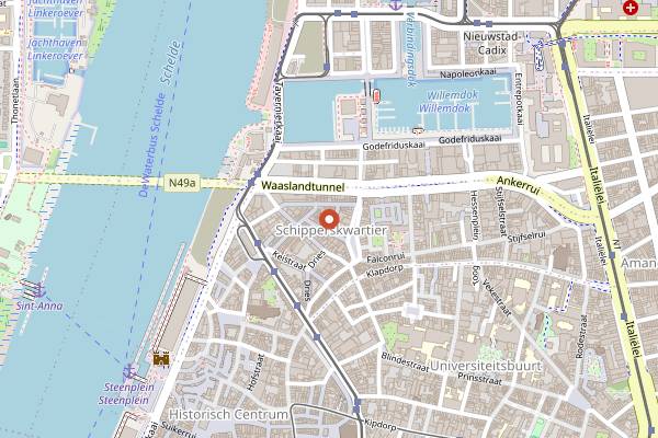Map showing Café d'Anvers in Antwerp