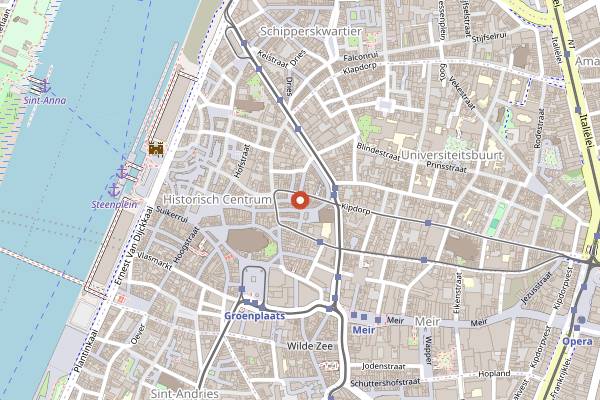 Map showing Café Quinten Matsijs in Antwerp