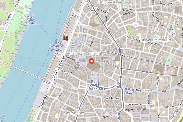 Map showing Witzli-Poetzli in Antwerp