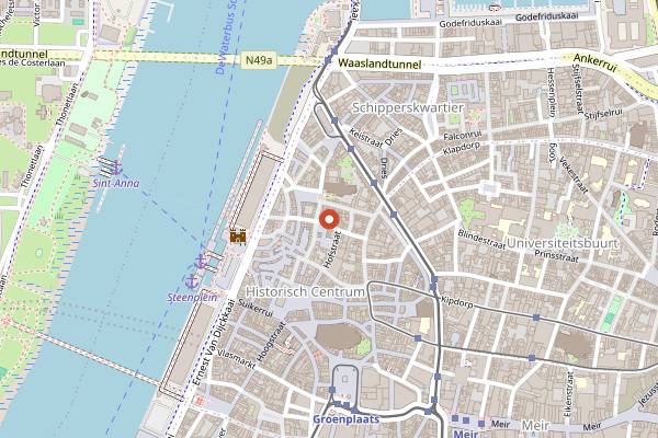 Map showing Bistrot Benoit in Antwerp