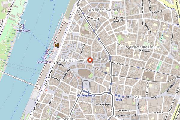 Map showing Brewers' Kitchen in Antwerp