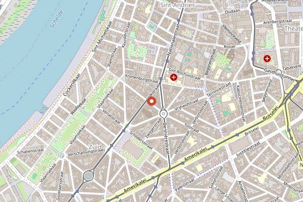 Map showing Buchbar in Antwerp