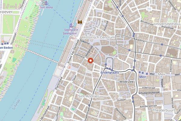 Map showing Nage in Antwerp