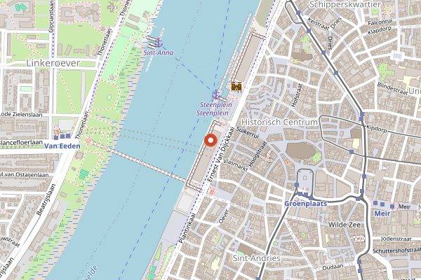 Map showing RAS in Antwerp