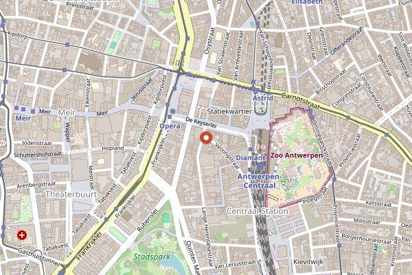 Map showing DelRey in Antwerp