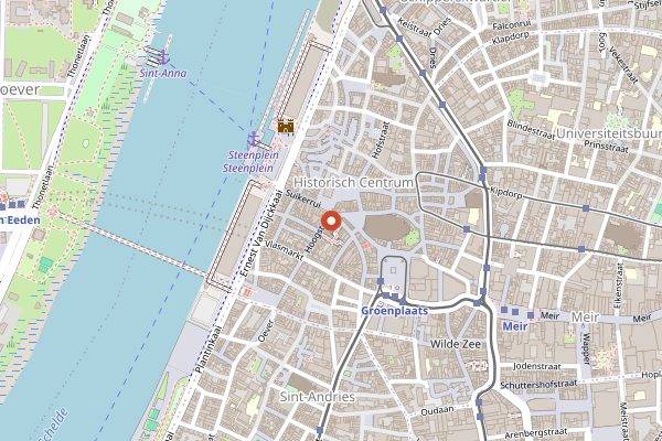 Map showing Frituur No. 1 in Antwerp