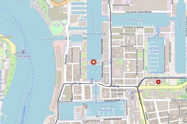 Map showing Frituur 't Eilandje in Antwerp