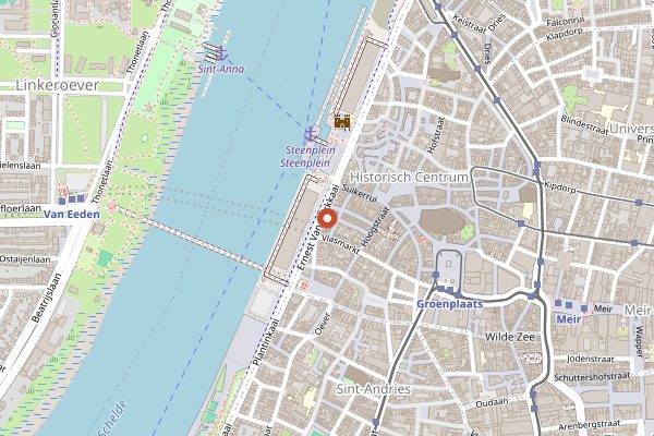 Map showing Café Ernst in Antwerp