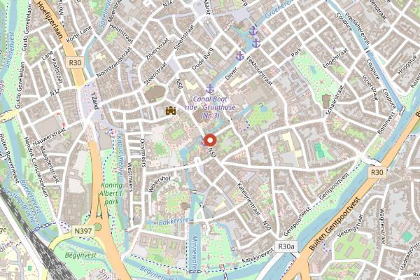 Map showing Chocolaterie Sukerbuyc in Bruges