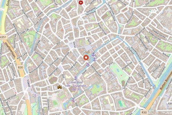 Map showing Maison La Confiance in Bruges