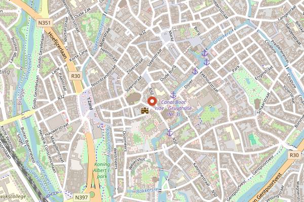 Map showing Chocolatier Pol Depla in Bruges