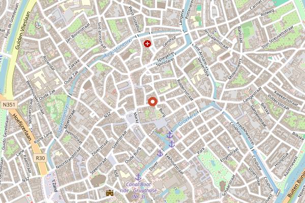Map showing Cambrinus in Bruges