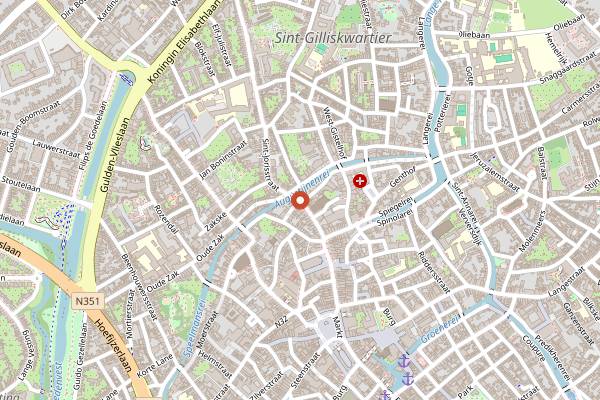 Map showing Groot Vlaenderen in Bruges