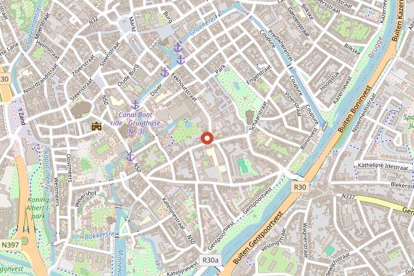 Map showing Yarn in Bruges