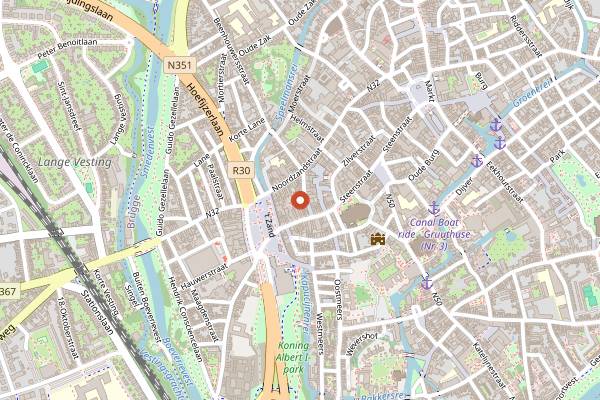 Map showing Gran Kaffee De Passage in Bruges