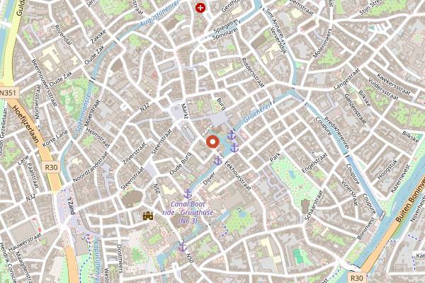 Map showing House of Waffles in Bruges