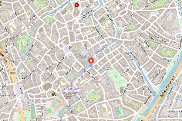 Map showing Mozarthuys in Bruges
