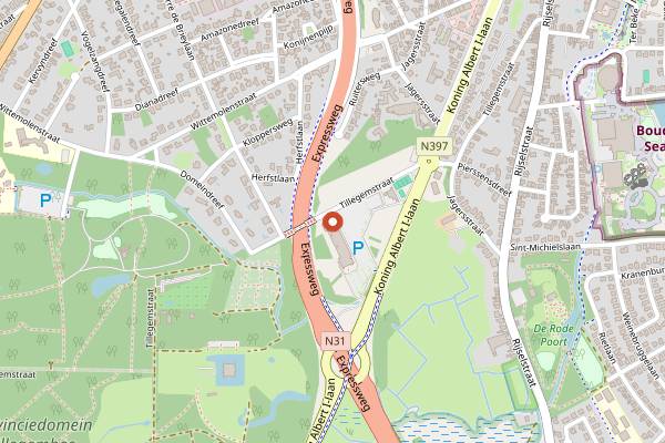 Map showing Crea Café in Bruges