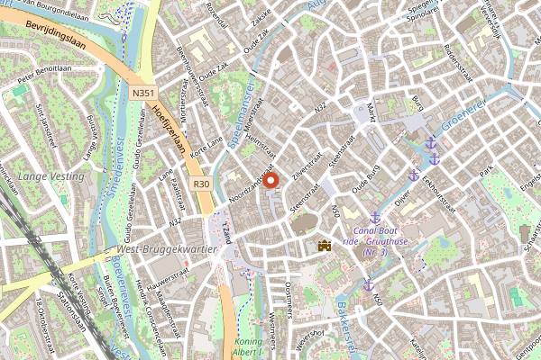 Map showing Kaffee Kamiel in Bruges