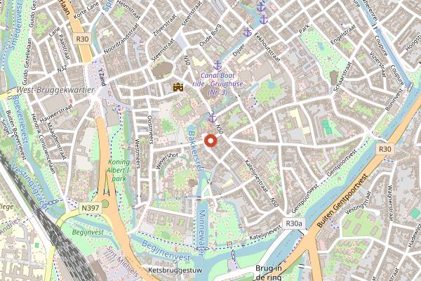 Map showing Bistrobar Boreas in Bruges