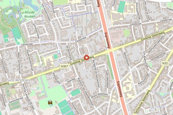 Map showing Clos du Midi in Bruges