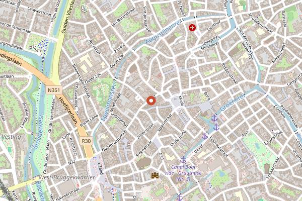 Map showing Cropains in Bruges