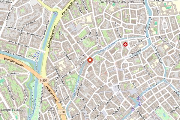 Map showing Freddy's by Kok au Vin in Bruges