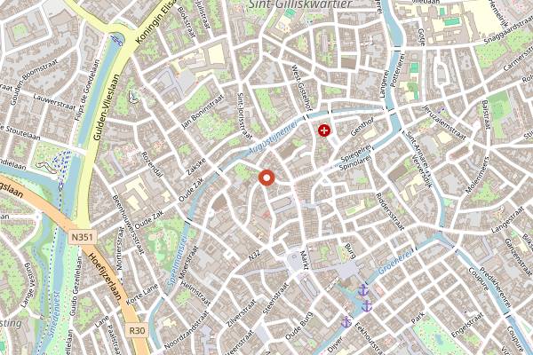 Map showing Belgian Waffle Workshop with Beer Tasting in Bruges