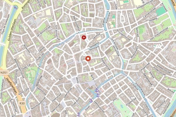 Map showing Choco-Story Chocolate Workshop in Bruges