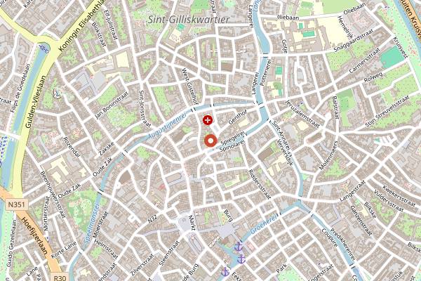 Map showing Blackbird in Bruges