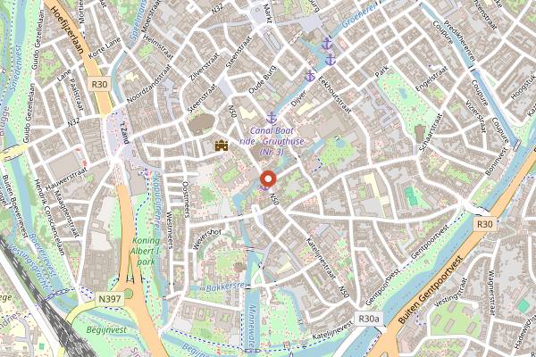 Map showing Otto Waffle Atelier in Bruges