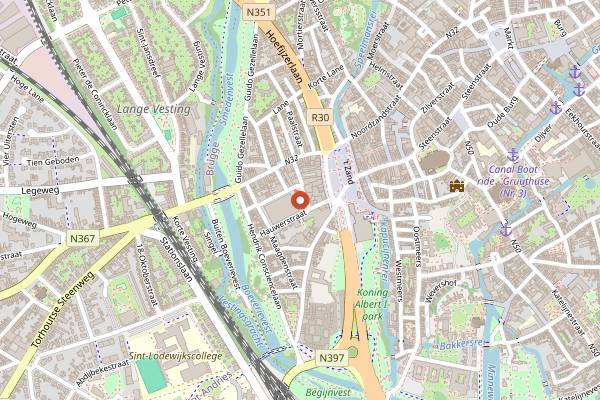 Map showing Bruges Beer Festival in Bruges