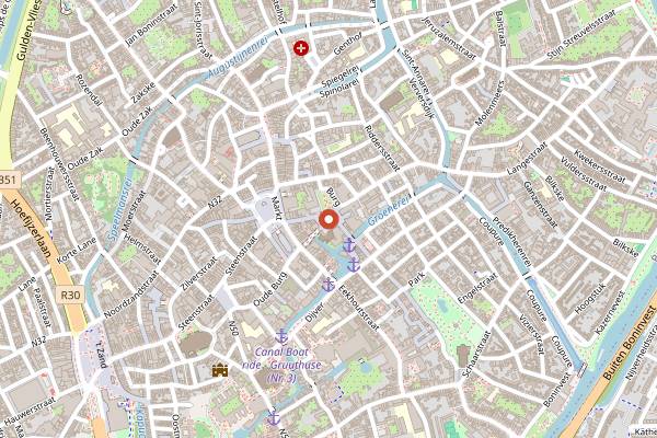 Map showing Bruges Spring Market (Easter) in Bruges