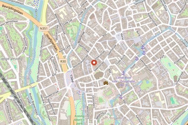 Map showing Restaurant Patrick Devos in Bruges